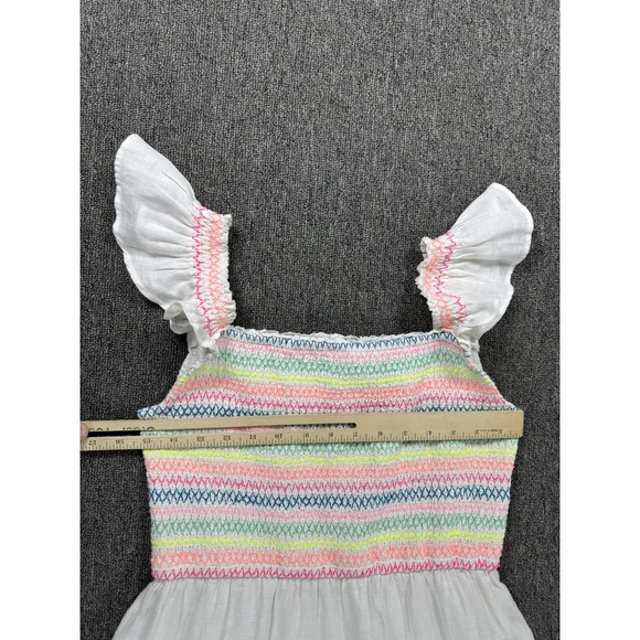 Vineyard Vines Dress Womens Small White Linen Smocked Tiered Ruffle Sundress - Picture 6 of 8